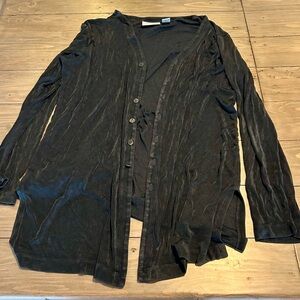 Chico traveler button long sweater size 1 or M, black